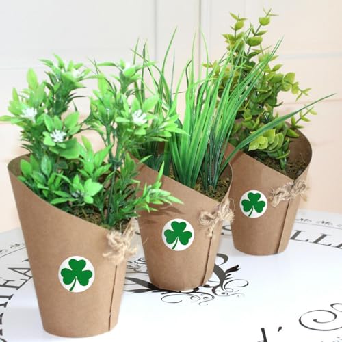 2 Rouleau 1000 Pièces Autocollant Saint Patrick, Autocollants trèfle vert irlandais chanceux, Fête Décorations Scrapbooking Enveloppe Carte sac Cadeau, pour les Cadeaux et la Décoration (3.8CM)
