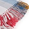 MOTINI 100% Cotton Multi-Colored Throw Blankets, Herringbone Red Striped Soft Cozy Decorative Blankets with Tassels…