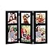 Adeco 6-Opening Black Wood Hinged Folding Table Desk Top Photo Frame Collages, 4 by 6