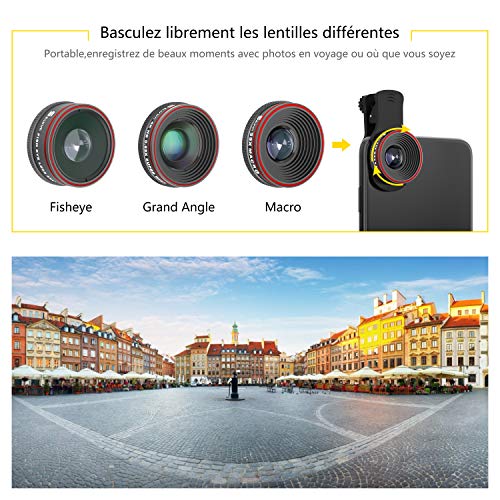 selvim Kit Objectif Smartphone 3 en 1… (3 en 1, Rouge 4)