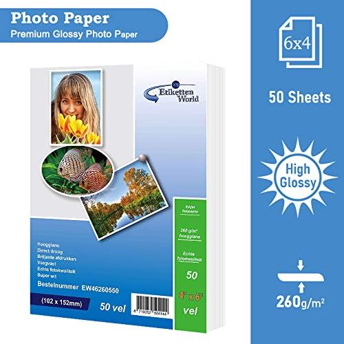 Photo Paper 6X4 Glossy Paper for Photos Photographic Paper for Printer 260 GSM Photo Printer Paper Pack of 50 Sheets for Inkjet Printers EW6X4-26050 - Image 3