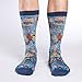 Good Luck Sock Men's Lucha Libre Mexican Wrestlers Socks - Blue, Shoe Size 8-13
