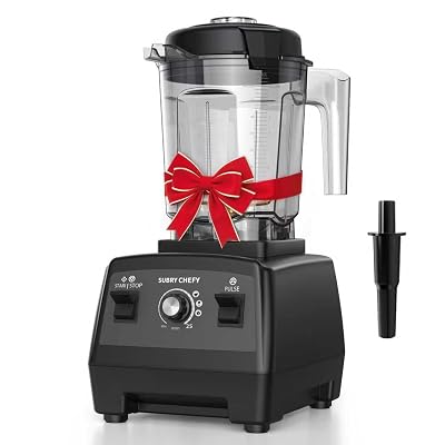 Subry Chefy Countertop Blender Pro 2000W, Professional High-Speed Blender with Powerful Brushless Motor, 25-Speed, 68oz, Heavy Duty Kitchen Blender for Smoothies, Ice Crushing & Food Prep, Black