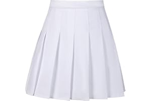 Tivifox Womens Girls Pleated Tennis Skirts High Waisted A-line Skirt School Uniform Athletic Golf Skorts with Shorts,2T-4XL