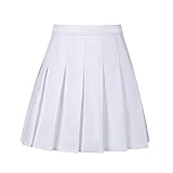 Womens Pleated Skirt White Mini A-line Skirts