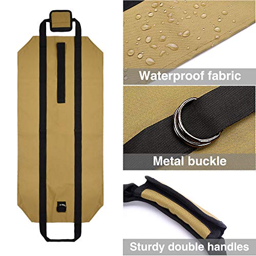 Syntrific Large Canvas Log Tote Bag Carrier Indoor40 x19 Fireplace Firewood Totes Holders Fire Wood Carriers Carrying for Outdoor Waxed Durable Wood Tote Fireplace Stove Accessories