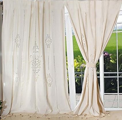 Amazon Com 1piece Tab Top Romantic French Country Cotton Linen