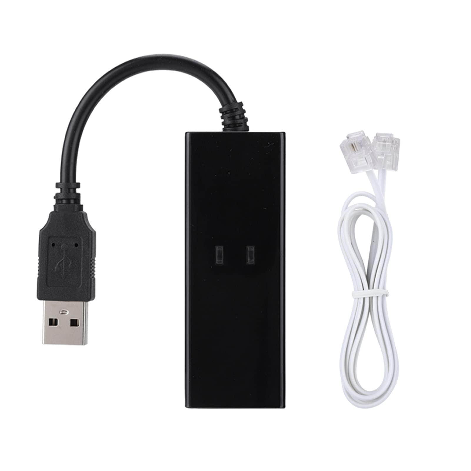 Photo 1 of Rj11 to USB Adapter Fax Modem USB 10 Abs Black USB 56K External Dial Up Voice Fax Data Modem Fit for Win7 Win8 Win10