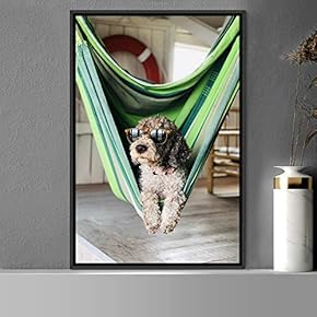 signwin Framed Canvas Wall Art Pupper Animals Chic...