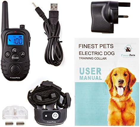 Anti Bark Dog Pet Training Electronic Collar Device. Static Shock, Vibration, &amp; Beep Modes, Rechargeable Rain And Waterproof, Boosts Range To 300 Yards By Finest Pets®