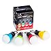 Camping Tent Lantern Bulb Lights - 4 Pack Multi Color - Portable Camp LED Lamp for Fishing Hiking Emergency - Battery Powered Includes 12 AAA
