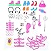 113Pcs Barbie Doll Clothes Set, 15 Pack Barbie Clothes Party Grown Outfits Dresses and 98pcs Different Doll Accessories Shoes bags Glasses Necklace Tableware for Little Girl Birthday