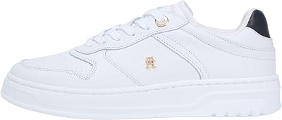 Damen Cupsole Sneaker Sporty Corp aus Leder, Weiß (White), 37