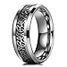 King Will Classic 8mm Tungsten Carbide Ring Wedding Band for Men Inlay Celtic Knot Engagement Ring Comfort Fit
