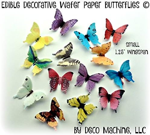 24 ASSORTED A1 Small 1.25" Edible Image Decorative Wafer Paper Butterflies © Butterfly Wedding Cake Cupcake Topper