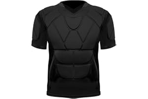 Mens Padded Football Shirts 37-Pads Womens Protective Compression Shirt for Soccer Rugby Volleyball Ball