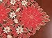 Simhomsen Small Christmas Holiday Embroidered Poinsettia Tablecloth Square 33 × 33 Inch, Toppers, Tablecovers for End Table, Tea Table, Coffee Table and Nightstand