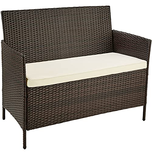 Yeer Poly Rattan Sitzgruppe Lounge Garten Garnitur Gartenmöbel Tisch Bank Stuhl Set (Color : Braun) – Bild 4