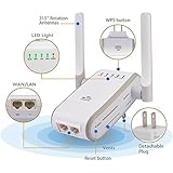 AMAKE Wifi Router Extender Amplifier Wireless Access Point / Wifi Long Range Wireless-N Mini AP Router Network Booster Dual External Antenna Complies IEEE802.11n/g/b with WPS