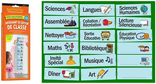 Easy Daysies ESD214 French Grade 1-7 Classroom Visual Daily Schedule