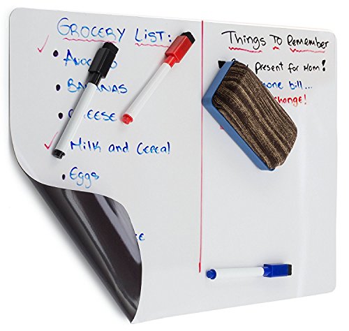 TAQTON Magnetic Dry Erase Whiteboard - Smooth Glossy White Blank Surface. Attaches to Fridge and Metal Surfaces. Daily Weekly Monthly Planner (17 x 11 Inch) - Thumbnail 6