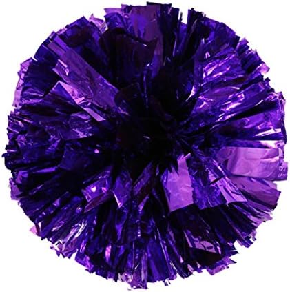 Kingspinner Colorful Metallic Foil &amp; Plastic Ring Pom Poms Cheerleading Poms (Purple -A)