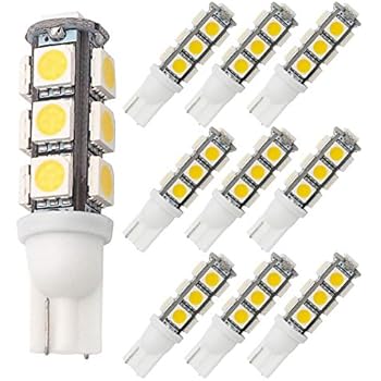 GRV T10 921 194 13-5050 SMD Wedge LED Bulb lamp Super Bright Warm White DC 12V Pack of 10