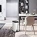 Fortune Candy Step Trash Can,Carbon Steel Garbage Can with Lid and Plastic Inner Bucket for Bathroom (Stainless Steel)