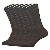 Enerwear Men's Classics Dress Flat Knit Crew Socks Pack of 6 (One Size Fit Most, Coffee)