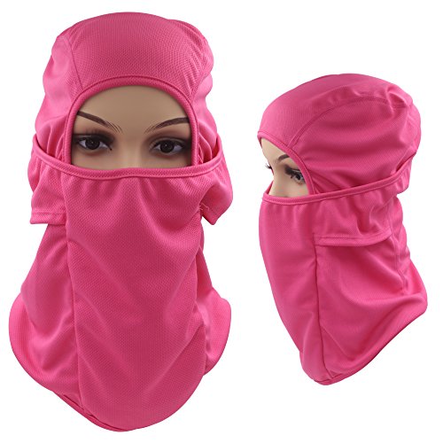 Tactical Balaclava Hood, Skiing Face Mask, Breathable / Lightweight / Cold Weather / Multi Purpose / Winter Motorcycle Bike Bicycle Helmet Cycling Mask for Kids Women Ladies Men by Dseap, Hot Pink