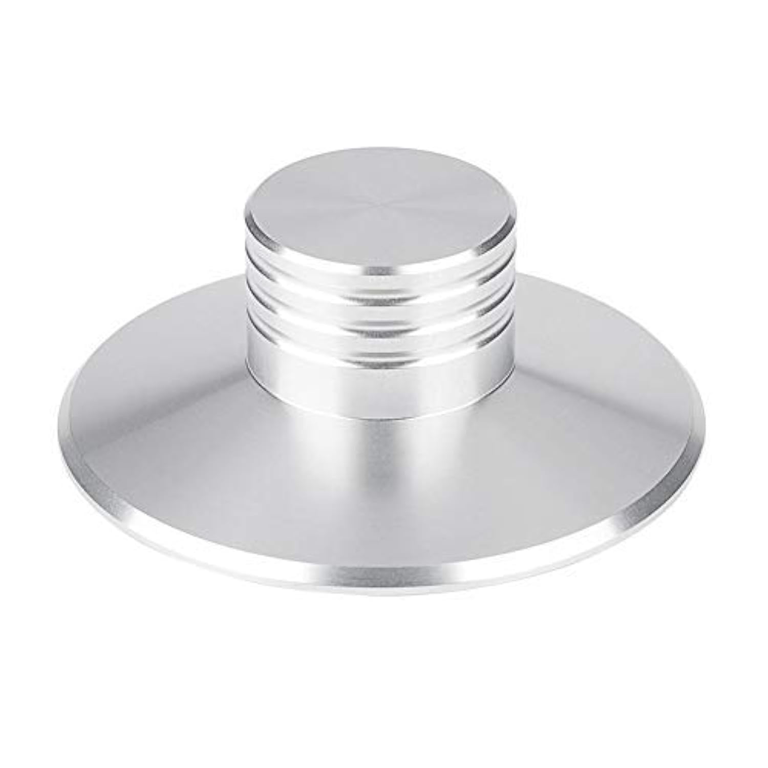 Metal Aluminum Disc Stabilizer, Lightweight Audio Record Player Weight Clamp Disc Stabilizer Turntable for LP Vinyl, CD Player, Chassis, Speakers(Silver)