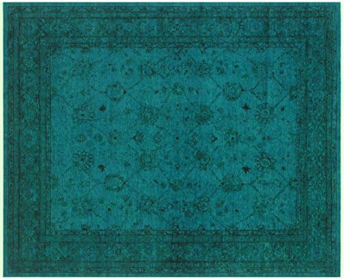 Dre TEAL 100% Wool Over Dyed 8x10 Handmade Rug 7'11" X 9' 9"