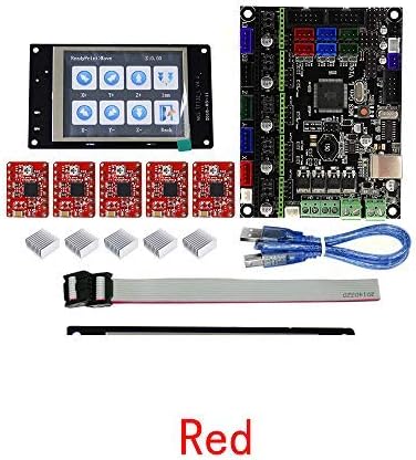 3D Printer MKS GEN L Motherboard +12864 Display/TFT32 V4.0 LCD Touch Display + 5A4988 for Flyingbear-P905X/Flsun 3D Printer (TFT32 Display Version(Red)…)