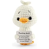 MUCOOS Positive Animal Crochet Dolls Cute Duck Decor Gift for Women Graduation Gift Handmade Emotional Inspirational Decoration