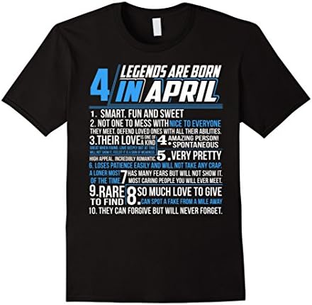 Mens Legends are born in April T-Shirt Aries Pride Large Black