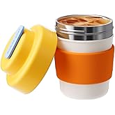 CHAKO LAB Insulated Travel Coffee Mug, Double vacuum wall,Easy to Grip,BPA free,Yellow lid,14 OZ