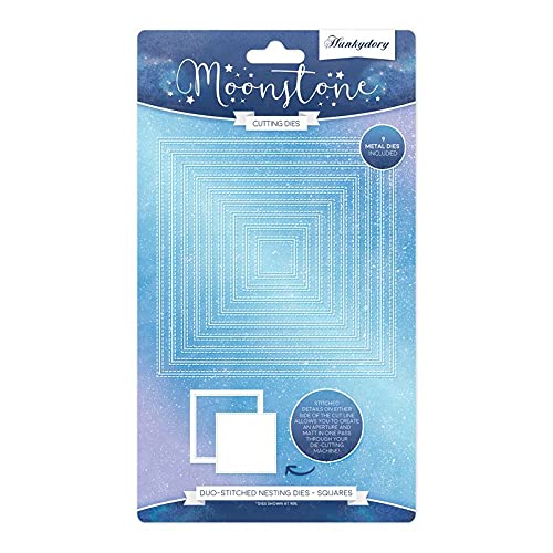 Hunkydory - Moonstone Duo-Stitched Squares Nesting Die Set - 9 Dies - MSTONE453