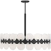 Savoy House 1-3722-10-89 Boca Modern Vintage Strie Piastra Drum Chandelier, 10-Light 600 Total Watts, 25" H x 36" W, Matte Bl