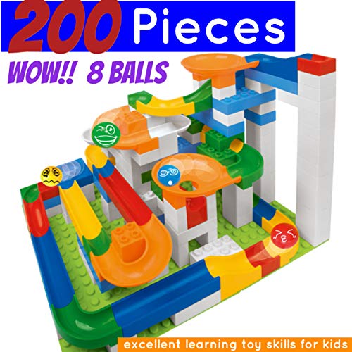image for pizety 200 PCS Marble Run Building Blocks Construction Toys Set | Puzz