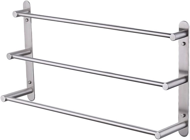 KES 3-Tiers Bath Towel Bar 24-Inch Stainless Steel Bathroom Towel Rack Wall Mount, Brushed Finish, BTH202S3-2 - - 