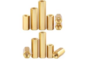 LAGOGIA Female to Female Thread Spacer Screws Brass Hex Standoff M3 x 10mm PCB Pillar for Drone Quadcopter, Computer & Circuit Board, Pack of 10