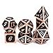 Haxtec 7PCS Metal Dice Copper Black D&D Dice Set for Dungeons and Dragons Gifts Games-Glossy Enamel Dice (Copper Black)
