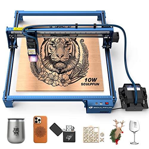 SCULPFUN S30 Pro Laser Engraver with Auto Air Assist,10W Output Power