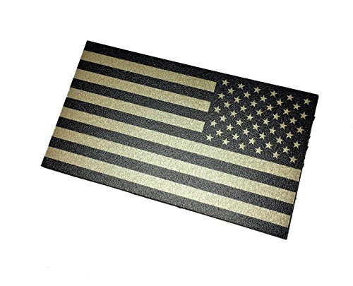 Reversed Tactical 2" x 3.5" THERMAL REFLECTIVE operational American Flag Uniform Patch (HOOK/LOOP) Back