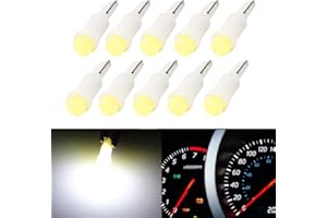 BlyilyB T5 74 2721 COB 1W Dashboard Instrument White LED Light Bulbs (Pack of 10)