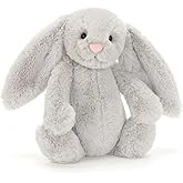 Jellycat Bashful Silver Bunny Medium - L: 9 cm x l: 12 cm x h: 31 cm