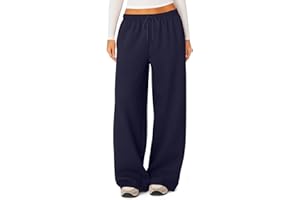 HeSaYep Women's Fleece Lined Sweatpants Winter Warm Wide Leg Sweat Pants Baggy Casual Pants with Pockets