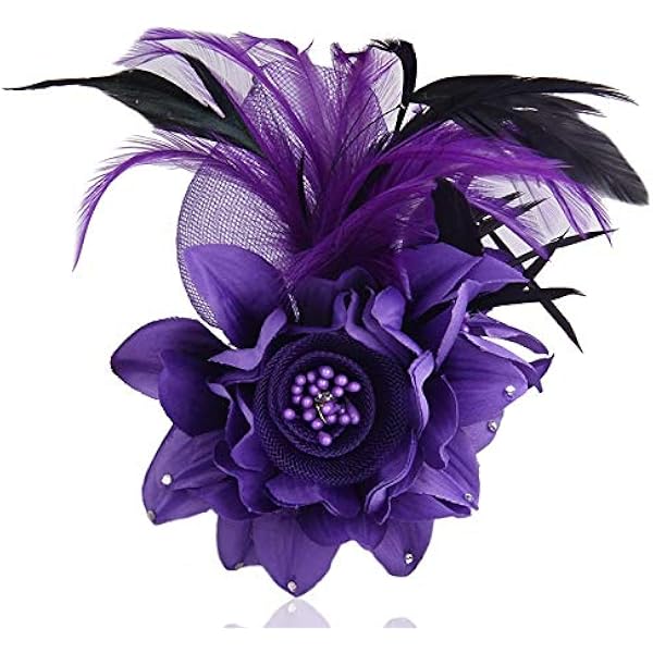 Pendentif Broche Double Gouttes Fleur En Cristal Violet - 3,94 Pouces, Neuf Sans Emballage