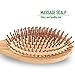Natural Wooden Hair Brush – pureGLO Bamboo Bristle Detangling Hairbrush for Women Men and Kids - Reduce Frizz, Massage Scalp for Straight Curly Wavy Dry Wet Thick or Fine Hair