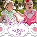 Precious Gift Baby Bib Burp Cloths – Leash Attachment for Teething Toys or a Pacifier. Set of 4 Reversible Bandana Style Burpy Bibs. Perfect Shower or Registry Gift Sets! (Girls)